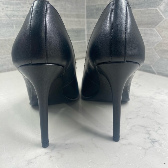 BCBG Harlia black leather pointy toe heels - Picture 5 of 14